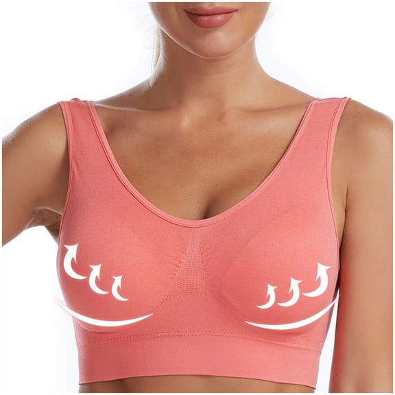 Ohufall Breathable Bras for Women Cool! Ladies Traceless Comfortable One-piece No Steel Ring Vest Gathering Bra Woman Underwear