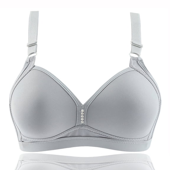 Ohufall Breathable Bras for Women Cool! Women Bras Double Breasted Comfortable Base Solid Non-Steel Ring Non-Magnetic Buckle Underwear