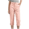 thumbnail image 1 of Ohufall Capri Pants for Boys Girls 4-15 Years, Lightweight Loose Outdoor Camping Hiking Cargo Capris Kids Solid Casual Stretch Jogger Cropped Pants with Pockets, 1 of 8