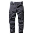 thumbnail image 1 of Ohufall Cargo Pants For Men Solid Casual Fashion Button-Zip Multi-Pocket Straight Cargo Trousers, 1 of 6