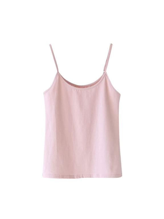 Cotton Pajama Tank Tops for Women Summer Solid Casual Sleeveless Cami Pj Shirt Soft Comfy Home Sleepwear Women's Camisole Loungewear