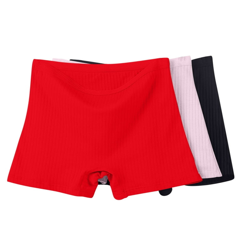 Ohufall Cotton Underwear for Women Plus Size Solid Color High