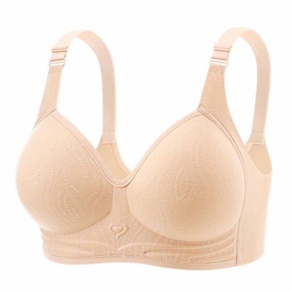 Ohufall Daily Bras for Women Large Size Adjustable Strap Bra Thin Gathered Seamless Underwear
