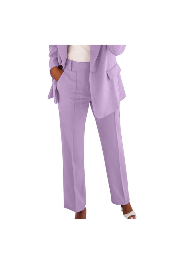 Dress Pants for Women Plus Size Fashion Casual Pockets High Waist Slacks Women's Solid Slim Fit Straight Leg Business Pants