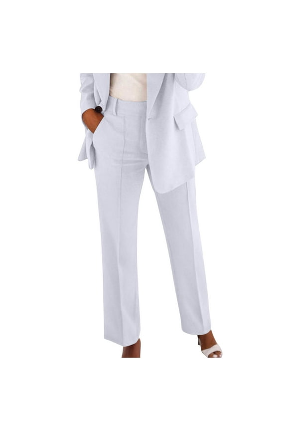 Dress Pants for Women Plus Size Fashion Casual Pockets High Waist Slacks Women's Solid Slim Fit Straight Leg Business Pants