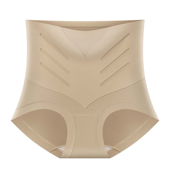 Ohufall Fashion Women's Briefs High Waist Seaml Briefs Belly-in & Hip-lifting Daily Underwear