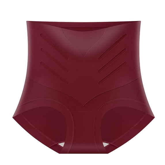 Ohufall Fashion Women's Briefs High Waist Seaml Briefs Belly-in & Hip-lifting Daily Underwear