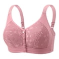 thumbnail image 1 of Ohufall Front Closure Wire Free Bras for Women, Plus Size Comfort Seamless Bra Full-Coverage Push Up Brassiere Lightly Lined Breathable Bralettes Everyday Underwear, 1 of 5