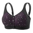 thumbnail image 1 of Ohufall Front Closure Wire Free Bras for Women, Plus Size Comfort Seamless Bra Full-Coverage Push Up Brassiere Lightly Lined Breathable Bralettes Everyday Underwear, 1 of 5