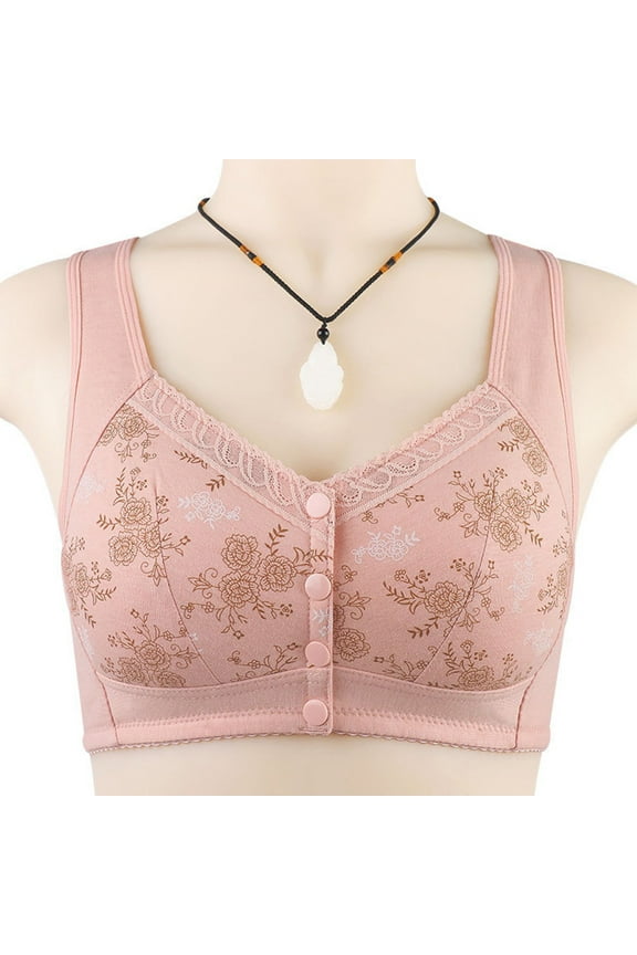 Front Open Button Mom Middle And Elderly Underwear Vest Style Female Plus Size Beautiful Back Bra Thin Full Cup