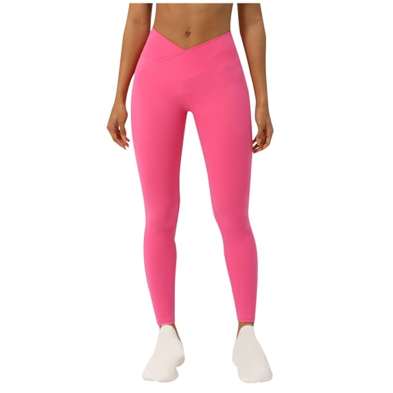 Ohufall High Waist Yoga Pants for Women Fashionable Stretch Slim Fit Gym Workout Yoga Pant Ladies Comfy Breathable Butt Lifting Athletic Sport Leggings