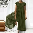 thumbnail image 1 of Ohufall Jumpsuits for Women, Clearance Women's Plus Size Casual Solid Cotton Linen Romper Long Playsuit Short Sleeve Jumpsuit Loose Causal Pants, 1 of 6