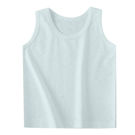Ohufall Kids Cotton Tank Tops for Baby Boys & Girls 2-17 Month, Summer Cool Breathable Crew Neck Undershirts Toddler Boys Girls Cute Solid Casual Sleeveless Tops