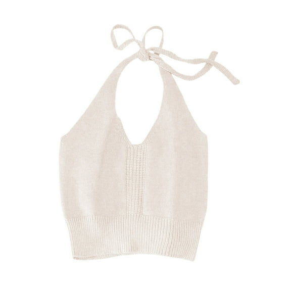 Ohufall Kids Girls Cami Tank Tops 2-14, Summer Solid Color Breathable Outdoor Sport Knitted Camisoles Fashion Casual Sleeveless Halter Undershirts for Teen Girls