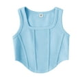 thumbnail image 1 of Ohufall Kids Girls Ribbed Tank Tops 8-14 Years, Summer Solid Color Casual Sleeveless Cropped Tank Tops Fashion Slim Breathable Athletic Undershirts Vests for Teen Girls, 1 of 2
