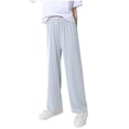 thumbnail image 1 of Ohufall Kids Wide Leg Pants for Girls, Cute Loose Comfy Bow-Knot Lounge Trousers Little Girls Solid Casual Elastic Waist Thin Long Pants, 3-15 Years, 1 of 6