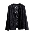 thumbnail image 1 of Ohufall Long Sleeve Cardigan Sweaters for Women Plus Size Summer Solid Casual Open Front Bolero Shrugs Fashion Lace Embroidery Printed Cover Up Tops, 1 of 2
