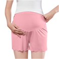 thumbnail image 1 of Ohufall Maternity Lounge Shorts for Women Stretchy Loose Fit High Waist Belly Support Bottom Shorts Summer Solid Color Casual Pregnancy Pajama Short Pants, 1 of 5