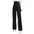 thumbnail image 1 of Ohufall Maternity Pants for Women Fashion Solid Casual Drawstring Elastic High Waist Trousers Summer Loose Comfy Wide Leg Pregnancy Pants on Clearance, 1 of 2