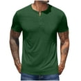 thumbnail image 1 of Ohufall Men Henley Shirts Short Sleeve T-shirts for Men Crew Neck Solid Color Men Tops with Pocket, 1 of 5