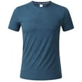 thumbnail image 1 of Ohufall Men's Athletic T-shirts Crewneck Plus Size Print Tees Short Sleeve Quick Dry Summer Tee Tops, 1 of 4