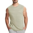 thumbnail image 1 of Ohufall Men's Big and Tall Tanks Crew Neck Stretch Undershirts Tank Tops Casual Solid Summer Sleeveless T-shirts, 1 of 4