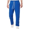 thumbnail image 1 of Ohufall Men's Casual Pants Plus Size Comfy Relaxed Fit Elastic Waist Drawstring Trousers Fashion Solid Pocket Straight Leg Pants, 1 of 8