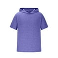 thumbnail image 1 of Ohufall Men's Gym Sport Hooded Shirts Summer Solid Breathable Quick-drying Athletic Running T-Shirt Fashion Casual Short Sleeve Workout Hoodies, 1 of 4