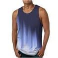thumbnail image 1 of Ohufall Men's Summer Tank Tops Sleeveless Crew Neck Casual Shirts Gradient Color Comfy Big and Tall Tanks, 1 of 4