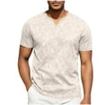 thumbnail image 1 of Ohufall Men's T-shirts Pullover Short Sleeve Loose T-Shirt V-neck Solid Color Casual Tshirts, 1 of 5