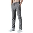 thumbnail image 1 of Ohufall Mens Athletic Pants Plus Size Fashion Solid Casual Elastic Waist Drawstring Sweatpant Summer Stretch Relaxed Fit Gym Workout Pants for Men, 1 of 5