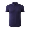 thumbnail image 1 of Ohufall Mens Dress Casual T-shirts Comfortable Button Turn-down Collar Tops Lightweight Quick Dry Short Sleeve Tees, 1 of 4
