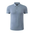 thumbnail image 1 of Ohufall Mens Dress Casual T-shirts Comfortable Button Turn-down Collar Tops Lightweight Quick Dry Short Sleeve Tees, 1 of 4