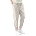 thumbnail image 1 of Ohufall Mens Pants Plus Size Lightweight Comfy Elastic Waist Drawstring Trouser Solid Color Casual Jogger Pants for Men, 1 of 6