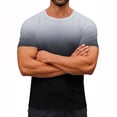 thumbnail image 1 of Ohufall Mens T Shirts Gradient Summer Short Sleeve Round Neck Tee Casual Pullover Crewneck Sports Fitness Workout Tshirt Blouse, 1 of 6
