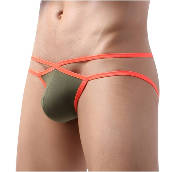 Ohufall Mens Underwear Fashion Ice Silk Panties Briefs Fashion Breathable Nylon Mesh Boxers Clearance