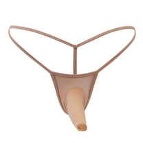 Ohufall Mens Underwear G-string Stockings Cover Silky Sheer Mesh Transparent T Pants Single Ding Underwear Men Clearance