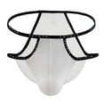 thumbnail image 1 of Ohufall Mens Underwear Men Casual Fashion Solid Sexy Underwear Mesh Striped Low Waist Briefs Clearance, 1 of 3