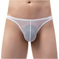 thumbnail image 1 of Ohufall Mens Underwear Men Casual Fashion Solid Sexy Underwear Mesh Striped Low Waist Briefs Clearance, 1 of 6