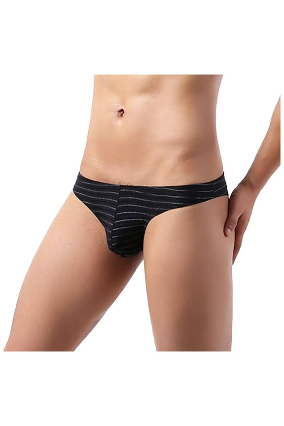 Mens Underwear Men's Bikini Briefs Half Hip Low Waist Color Striped Panties Clearance