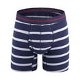 thumbnail image 1 of Ohufall Mens Underwear Men's Striped Underwear With Side Opening And Sexy Shorts Briefs Pants Clearance, 1 of 4