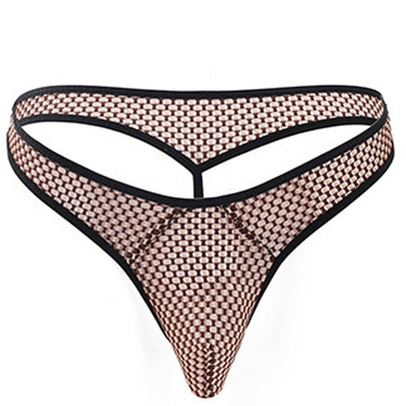 Ohufall Mens Underwear Men's Thong Bright Printed Low Waist Elastic Sexy Low Waist Men's T Top Briefs Clearance