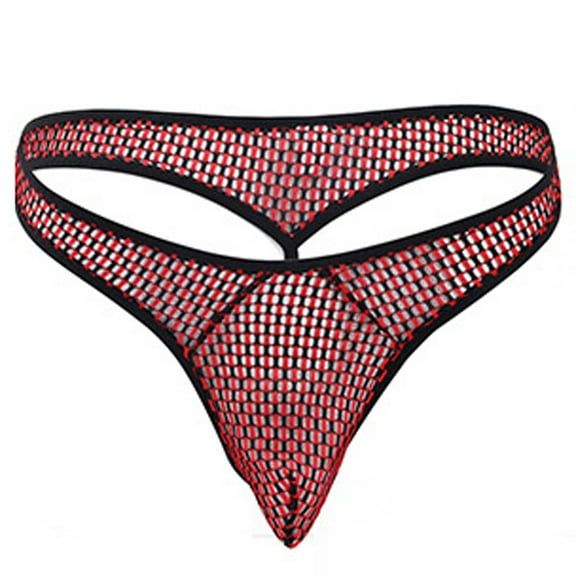 Ohufall Mens Underwear Men's Thong Bright Printed Low Waist Elastic Sexy Low Waist Men's T Top Briefs Clearance