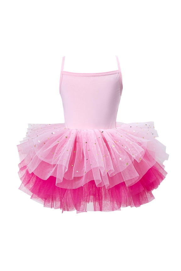 Mesh Sequined Jumpsuit for Girls Kids Sleeveless Camisole Dress Solid Practice Performance Ballet Dresses 1-5T