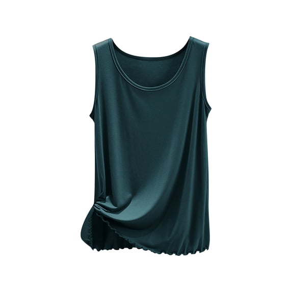 Ohufall Modal Tank Tops for Women Solid Crew Neck Soft Comfy Undershirts Lightweight Casual Sleeveless Tops