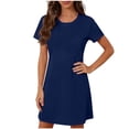 thumbnail image 1 of Ohufall Nightgowns for Women Short Sleeve Sleep Tee Pullover Night Shirts Sleep Shirt Soft Night Gown Sleep Dress, 1 of 4