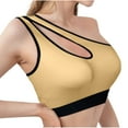 thumbnail image 1 of Ohufall One Shoulder Bra for Women Push Up Thin Breathable Sports Bra for Fitness Yoga Workout Underwire Free Sports Bra, 1 of 5