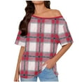 thumbnail image 1 of Ohufall One Shoulder Shirts for Women Print Short Sleeve Pullover Casual Tops Loose Fit Summer Cute Tops, 1 of 6