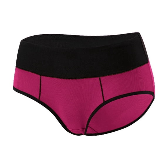 Ohufall Panties for Women Plus Size Thin Mid Waist Comfy Briefs Color Block Lightweight Fashion Underwear