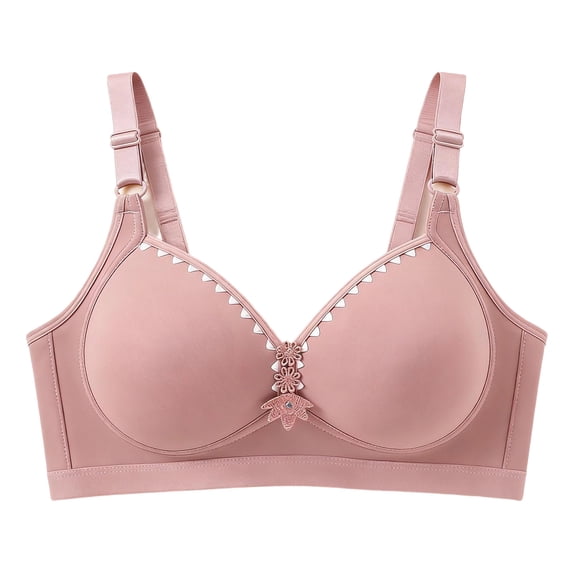 Ohufall Plus Size Bras for Women Wireless Push Up Breathable Underwear Lightweight Cup Smooth Comfortable Everyday Bras,36B/C-46B/C